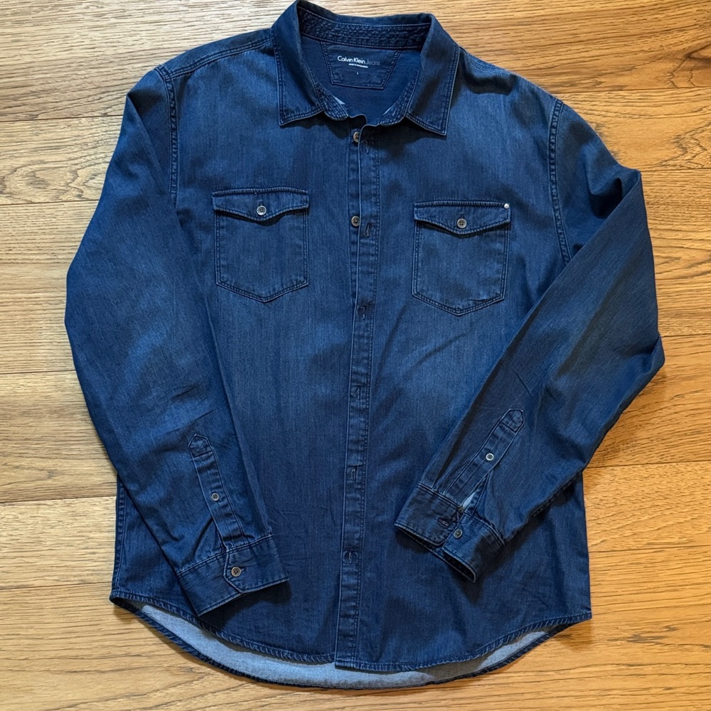 Calvin Klein Indigo Denim Button-Up Shirt